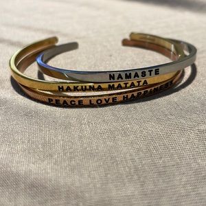 NWOT Mantraband - Namaste, Hakuna Matata, Peace Love Happiness